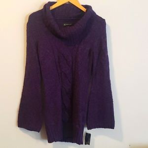 INC Purple Cable Knit Sweater New